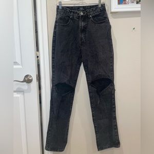 Cotton On Denim Washed Black Straight Leg Jeans